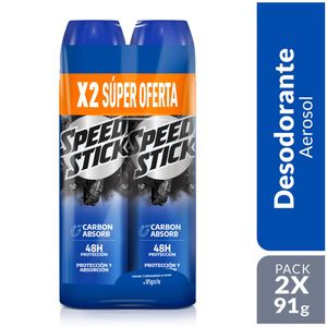 Desodorante Hombre Speed Stick carbón absorb spray x2und 91g c-u