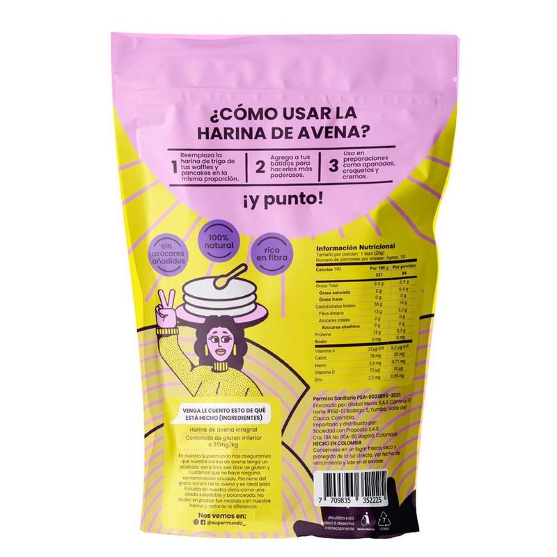 Harina de Avena Sin Gluten Superfuds 250 Gr a domicilio - Bogotá, Colombia