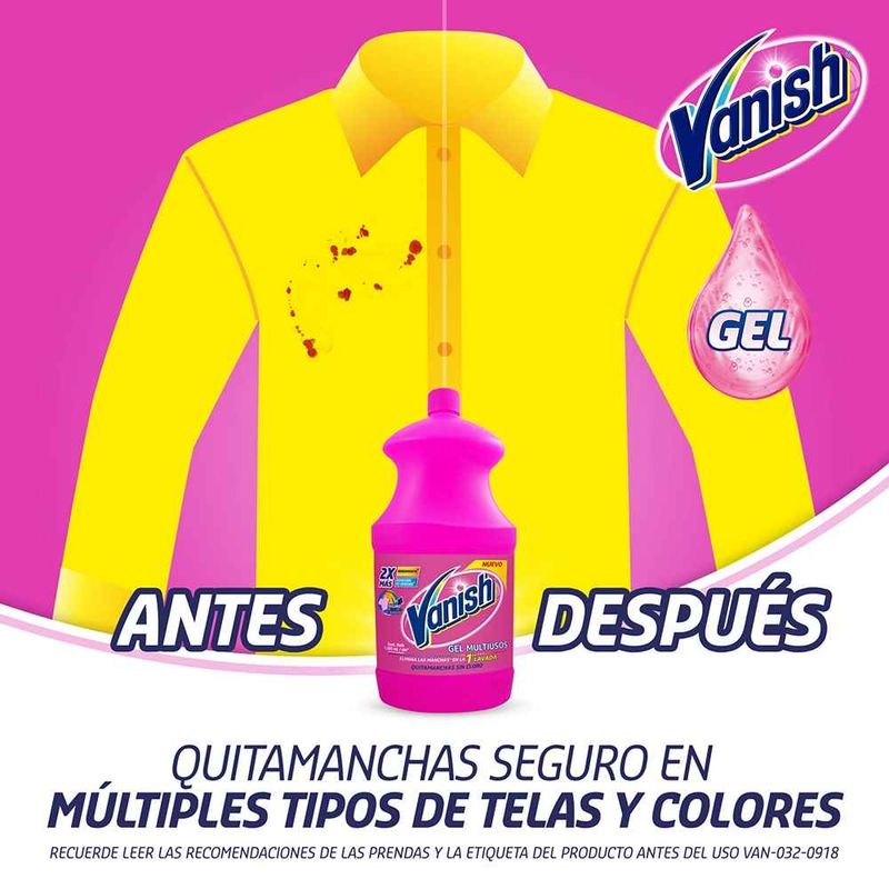 Vanish® Quitamanchas en Gel Multiusos para Ropa de Color Repuesto 650 ml