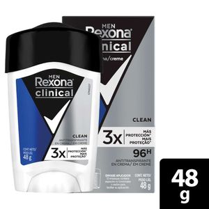 Desodorante Rexona en Crema Hombre Clinical Solid Clean x48g