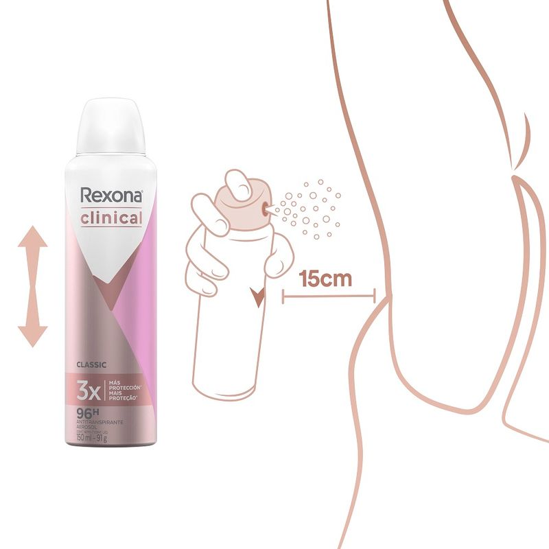 Rexona clinical expert classic para mujer antiperspirant for women spray  150 ml