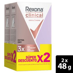 Desodorante Rexona Clinical Barra Extra Dry x2und x48g c-u