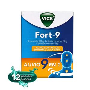 Vick Fort-9 Alivio 9 En 1 Contra Los Síntomas de La Gripa x12und
