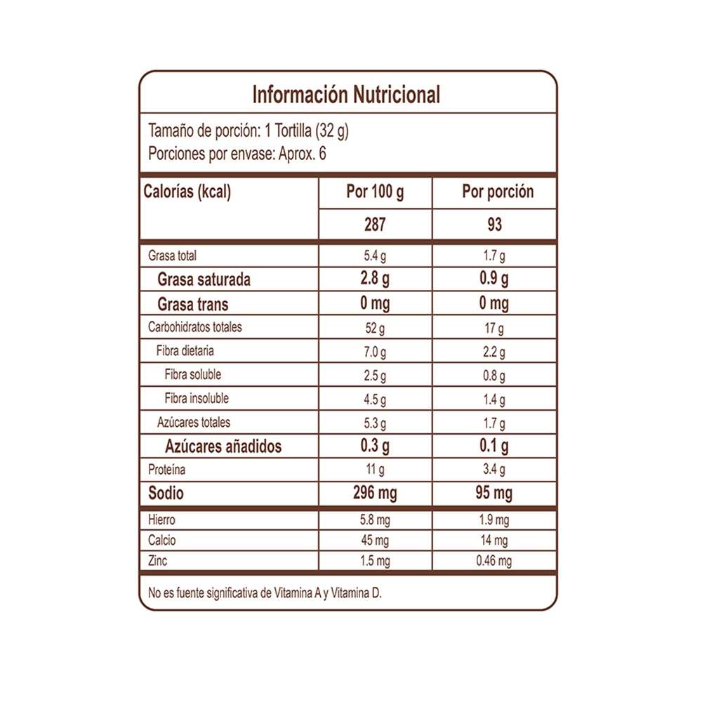 Tortillas integrales con chía Haz de Oros 6unds x190g Tiendas Jumbo