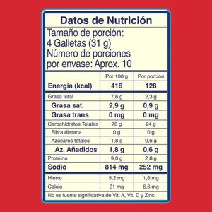 Galletas Saltinas original 3 tacos x 318 g