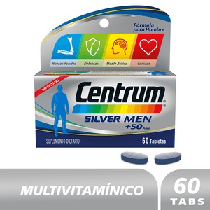 Suplemento Dietario Centrum Silver +50 años Energía y Defensas x30Tabs