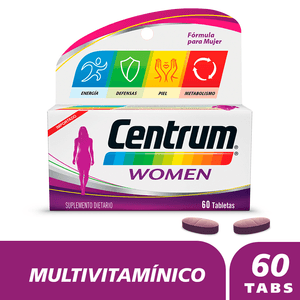 Suplemento Dietario Centrum Women multivitamínico formula para mujer x60und