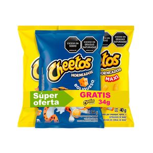 Pasabocas Cheetos maxi x2und x40g c-u gratis Boliqueso x34g