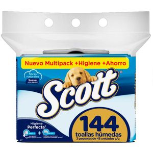 Papel higiénico Scott húmedo x3 paquetes x48und c-u