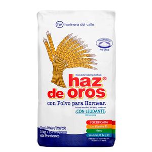 Harina de trigo Haz De Oros con polvo para hornear x1000g