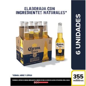 Cerveza Corona botella x6und x355ml c-u