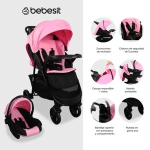 Coche Travel System Sienna Bebesit Rosado