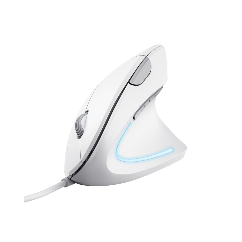 Mouse Trust Verto Alámbrico Diseño Vertical Blanco