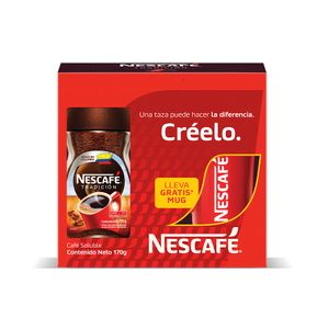 Café Nescafé Tradición soluble x170g gratis Mug