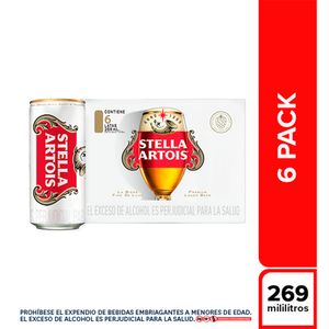 Cerveza Stella Artois Sixpack Lata x269ml c-u