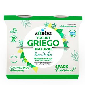 Yogurt Zorba Griego natural sin dulce x4und x540g