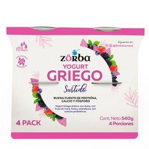 Yogurt Zorba Griego Surtido x4und x540g