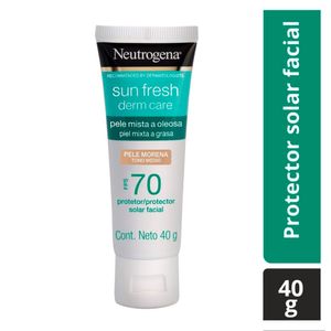 Protector Solar Facial Neutrogena Sun Fresh Derm Care Tono Medio Fps 70 40g