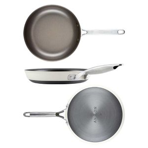 Batería Cocina Antiadherente Anolon 8 Piezas Anodizado Duro Crema