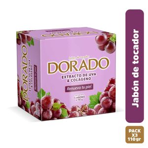 Jabón Dorado tocador uva colágeno x3undx110g