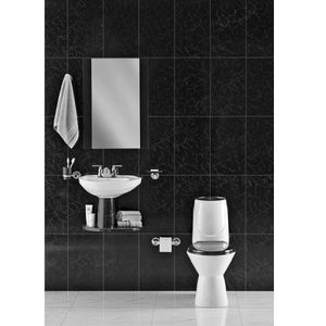 Combo Sanitario Happy Sin Pedestal Blanco con Negro