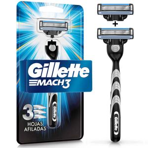 Gillette Mach 3 Cuchilla de Afeitar Hombre 1 Und + 2 Repuestos