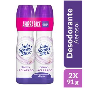 Desodorante Mujer Lady Speed Stick Spray Derma + Aclarado x2und x91g