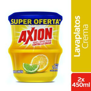 Lavaplatos en Crema Axion Lima Limón x2und x450g
