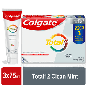 Crema Dental Colgate Total 12 Clean Mint x3und x75ml