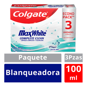 Crema Dental Colgate Max White Complete Clean x3und x100ml
