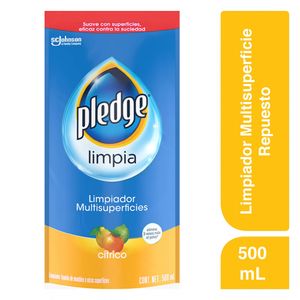 Limpiador Pledge Limpieza Diaria Multisuperficies Cítrico Repuesto 500 ml