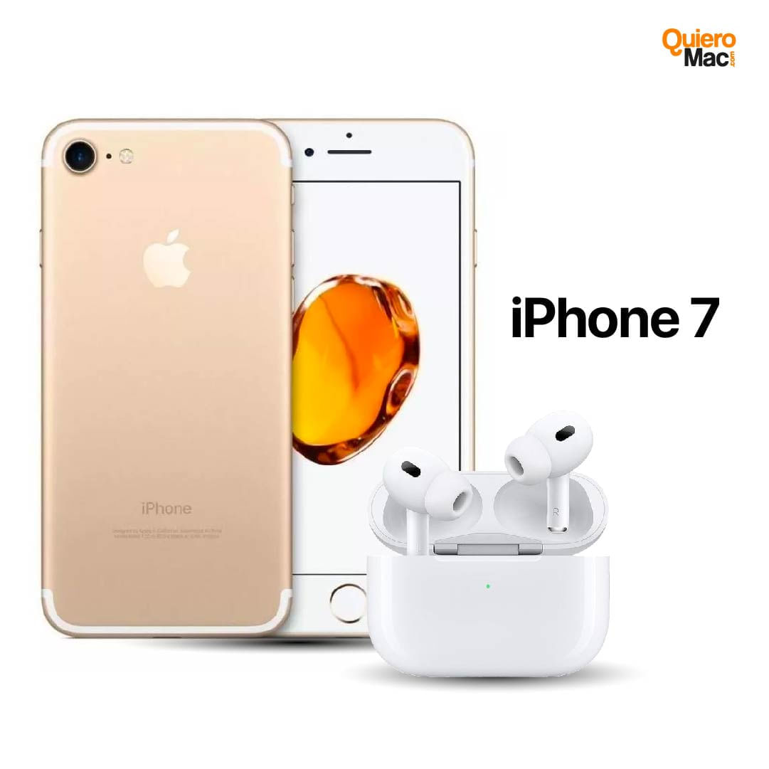 Celular Reacondicionado iPhone 7 128Gb Oro + AirPods Pro 2 Genericos