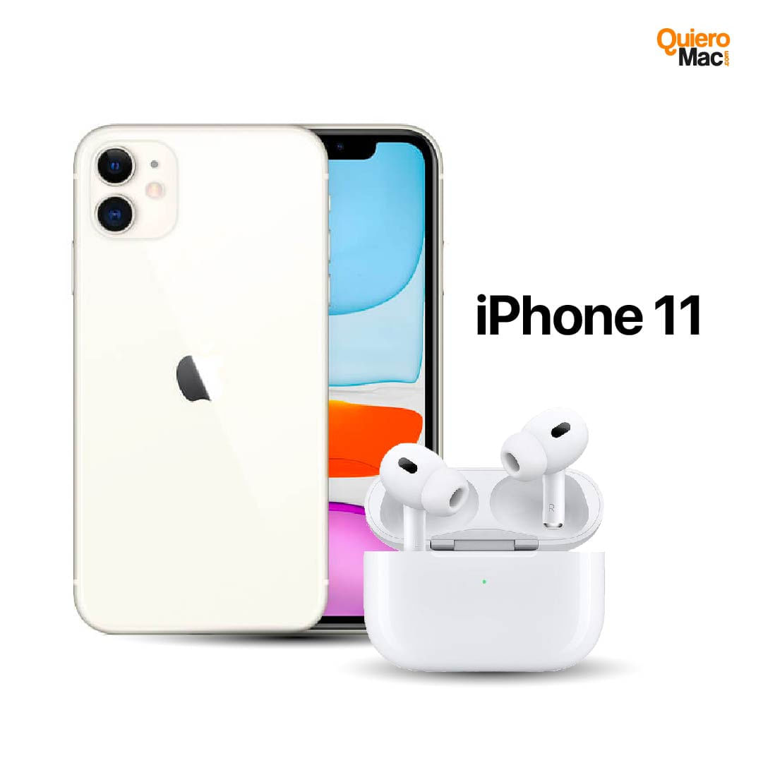 Celular Reacondicionadoi Phone 11 128Gb Blanco + AirPods Pro 2 Genericos