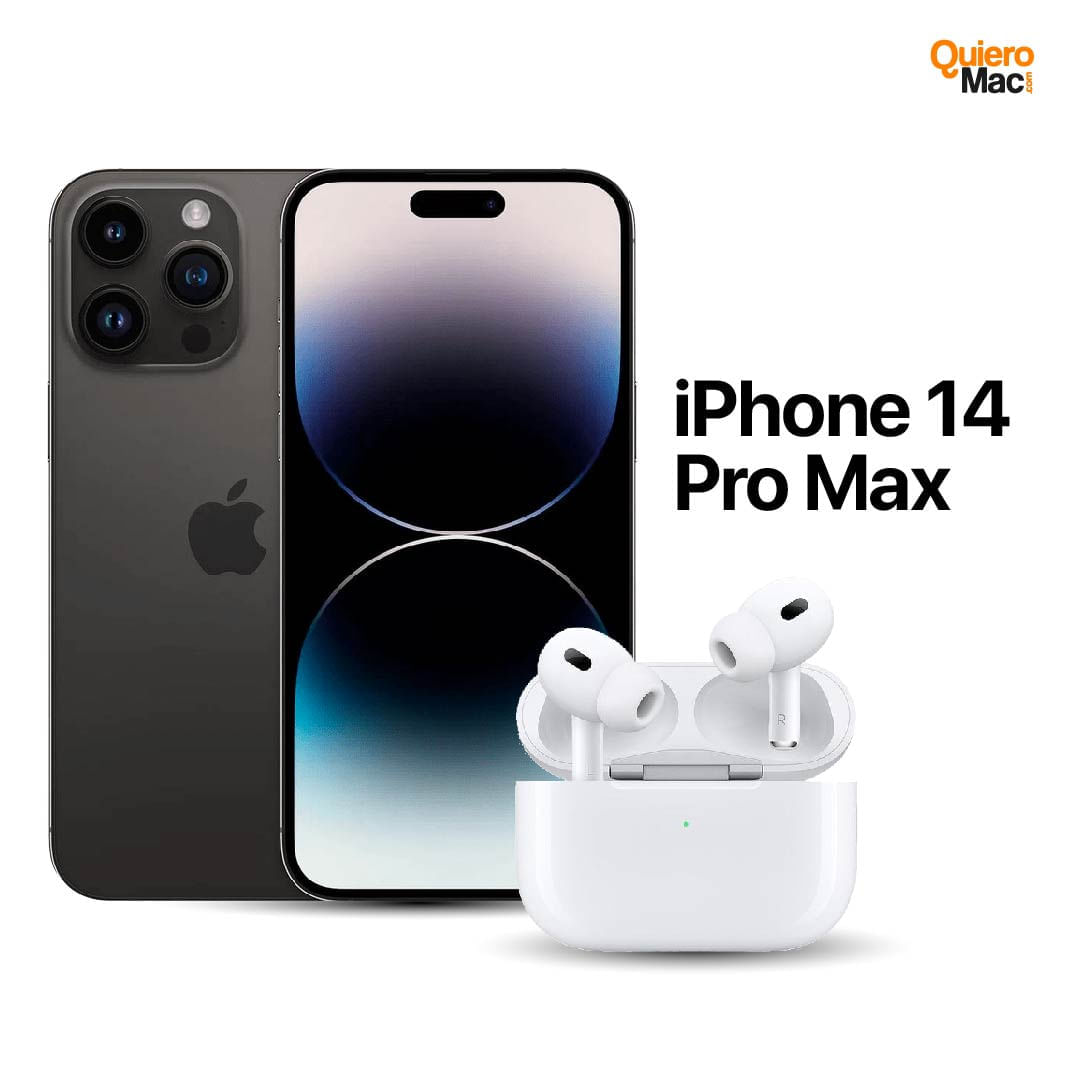 Celular Reacondicionado iPhone 14 Pro max 128Gb Negro 12 Meses De Garantia + AirPods Pro 2