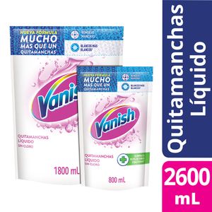 Quitamanchas Vanish Líquido Blanco 1.8 lt + 800 ml