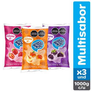 Alimento lácteo Yogo Yogo surtido bolsa x3und x1000g c-u