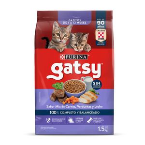 Alimento para Gatos Purina Gatsy Carne, Verduritas y Leche 1.5 kg