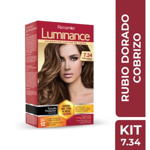 Kit Tinte Luminance 2 Tubos 7.34 Rubio Dorado Cobrizo