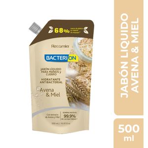 Jabón Líquido Antibacterial  Avena Y Miel Bacterion Doypack 500ml