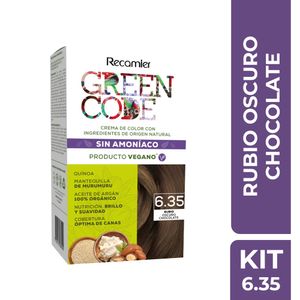 Tinte Recamier 6.35 Rubio Oscuro Chocolate Green Code Kit x50g