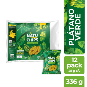 Plátano Verde 100% Natural Natuchips 12 Unidades X336g