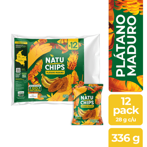 Plátano Maduro 100% Natural Natuchips 12 Unidades X 336g