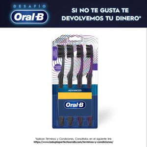 Cepillo de Dientes Oral-B Advanced 5 Acciones con Carbón 4 Und