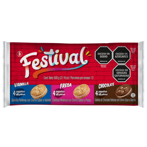 Galleta Sabores Surtidos Festival x 12 und.x 600g.