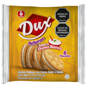 Galletas rellenas queso blanco Dux x 6unds x 216g