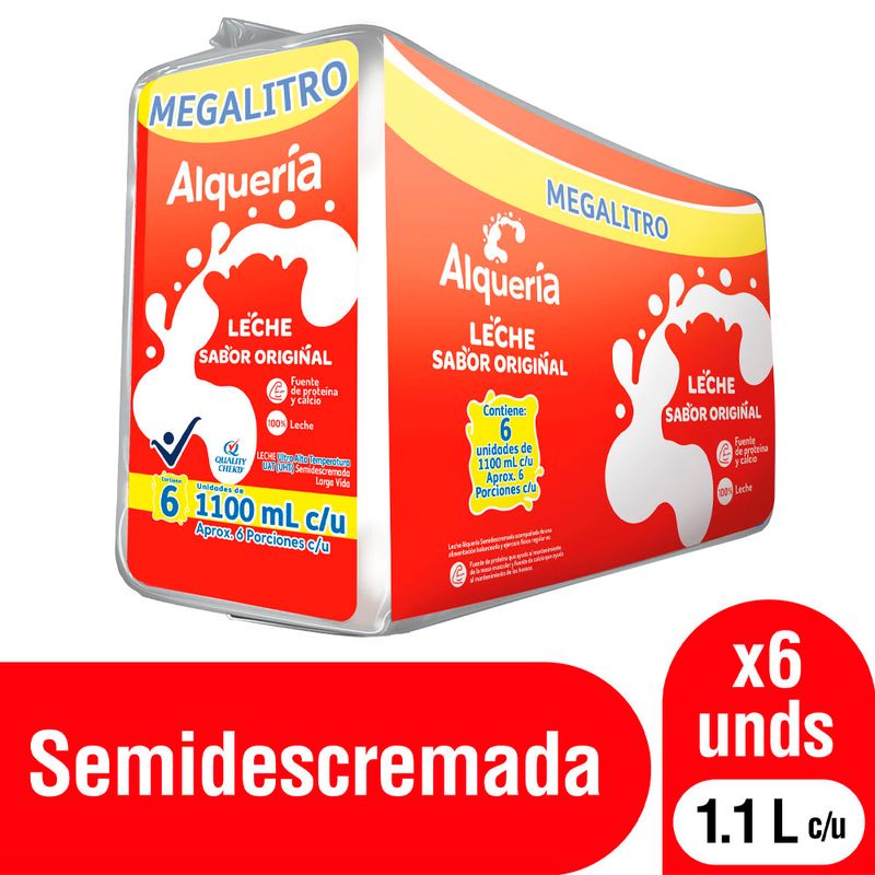 Leche Alqueria Sabor Original Megalitro X6und X1100m Cu Tiendas Jumbo 4784