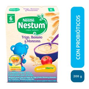 Cereal Infantil  Nestum trigo, banano y manzana x200g