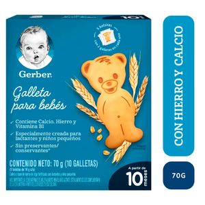 Galleta Gerber bebe trigo x 10und x 70g