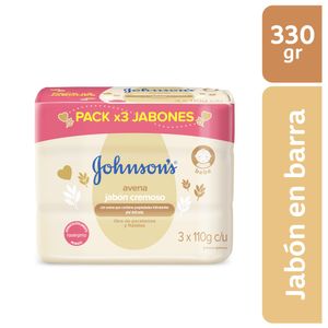 Jabón bebé Johnson's avena tripack x330g