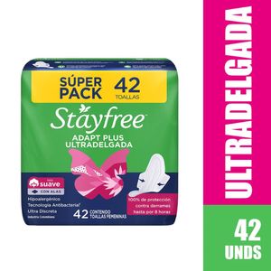 Toalla Higiénica Stayfree Adapt Plus Ultradelgada 42 Unidades